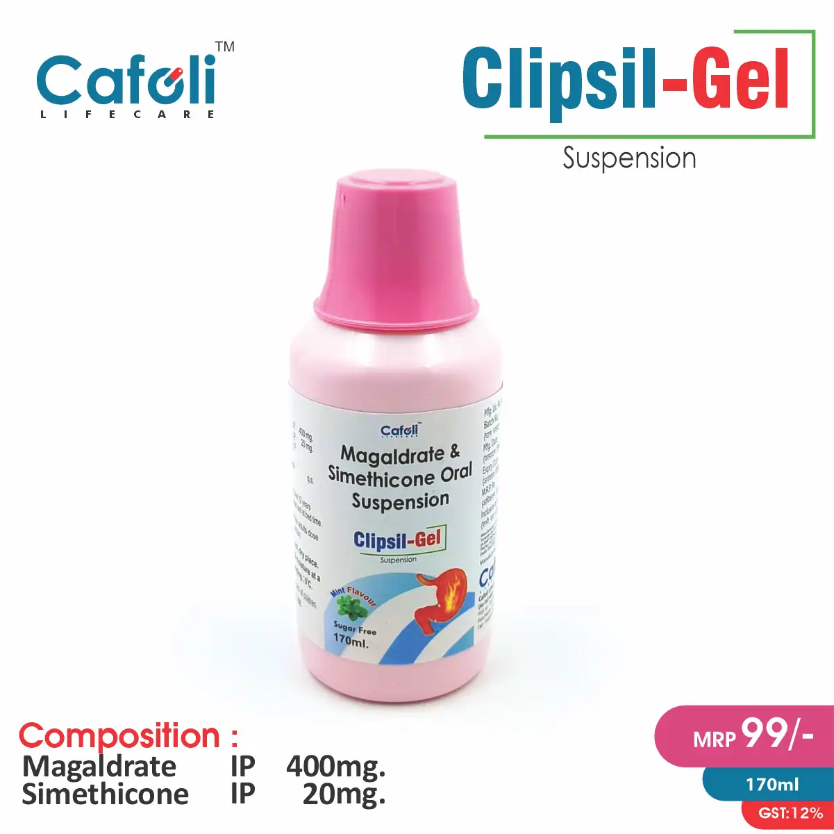 Magaldrate 400mg + Simethicone 20mg Suspension | Best Price for PCD Pharma Franchise in Antacid Segment